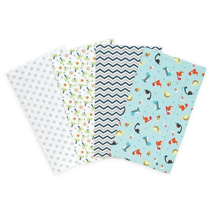 slide 1 of 2, Trend Lab Deluxe Dinosaur Flannel Burp Cloths, 4 ct