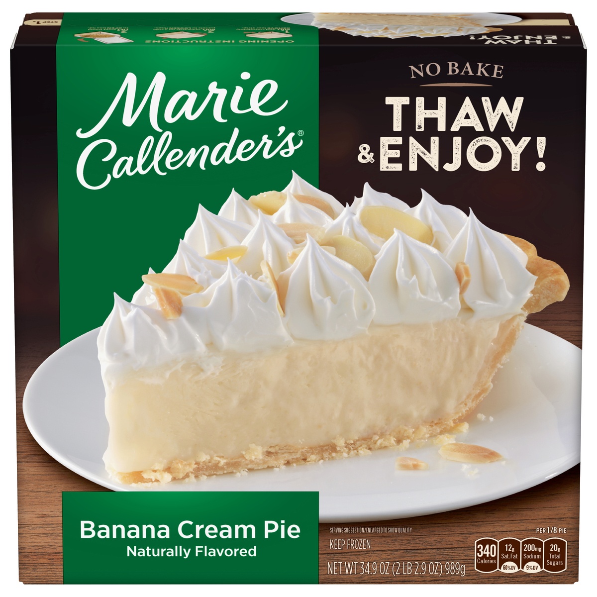 slide 1 of 1, Marie Callender's Banana Cream Pie Frozen Dessert, 34.9 Ounce, 34.9 oz