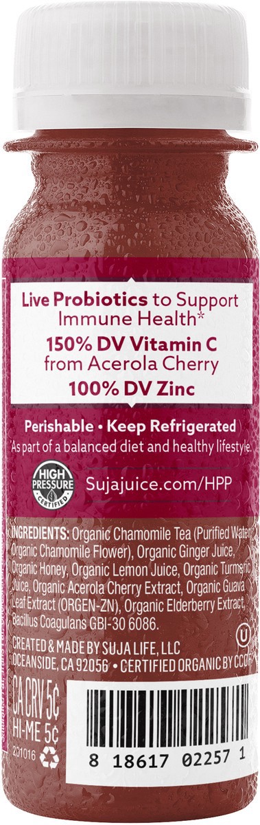 slide 6 of 8, Suja Organic Immunity Rebound Shot With Elderberry & Probiotics, 2 fl oz