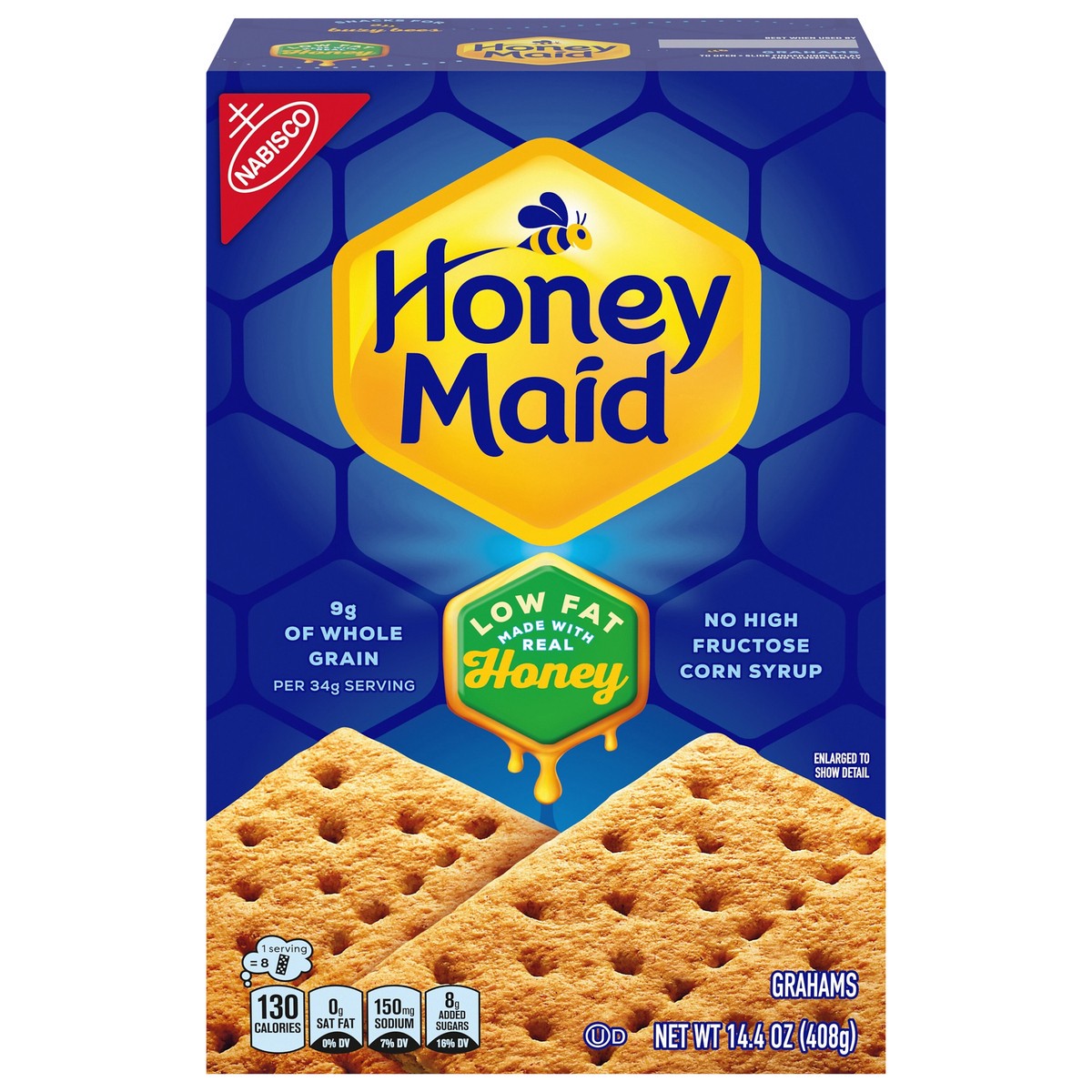 slide 1 of 9, Honey Maid Low Fat Honey Graham Crackers, 14.4 oz, 14.4 oz
