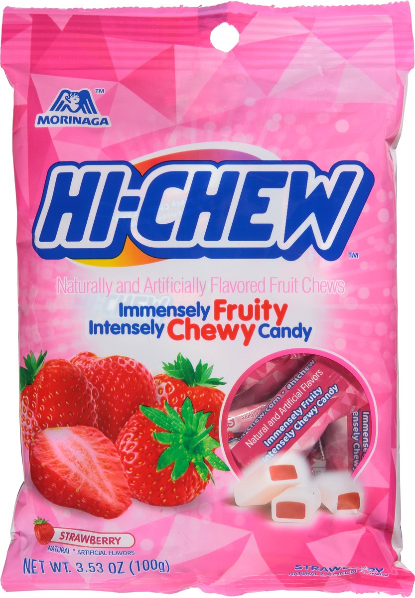 slide 1 of 12, Hi-Chew Strawberry Fruit Chews 3.53 oz Bag, 3.53 oz