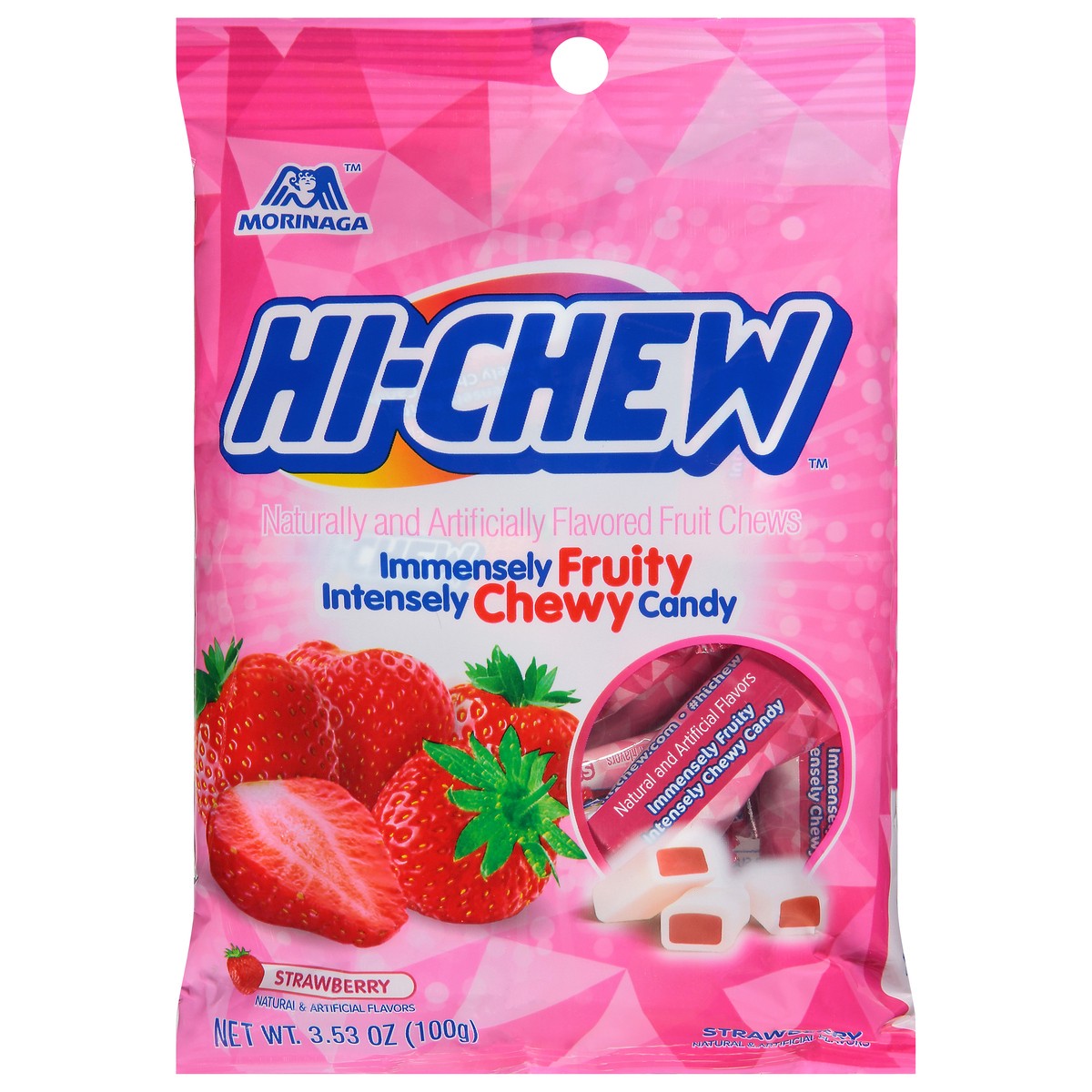 slide 1 of 12, Hi-Chew Strawberry Fruit Chews 3.53 oz Bag, 3.53 oz