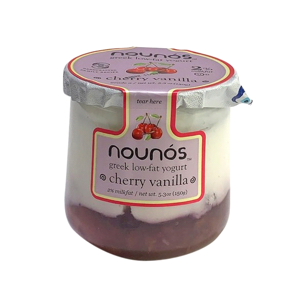 slide 1 of 1, Nounós Greek Yogurt Cherry Vanilla, 6 oz