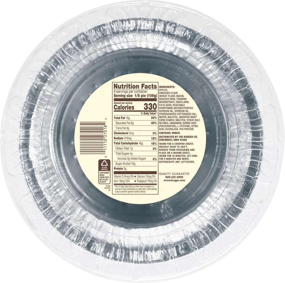 slide 2 of 2, Bakery Fresh No Sugar Added Apple Pie - 8 Inch, 22.5 oz