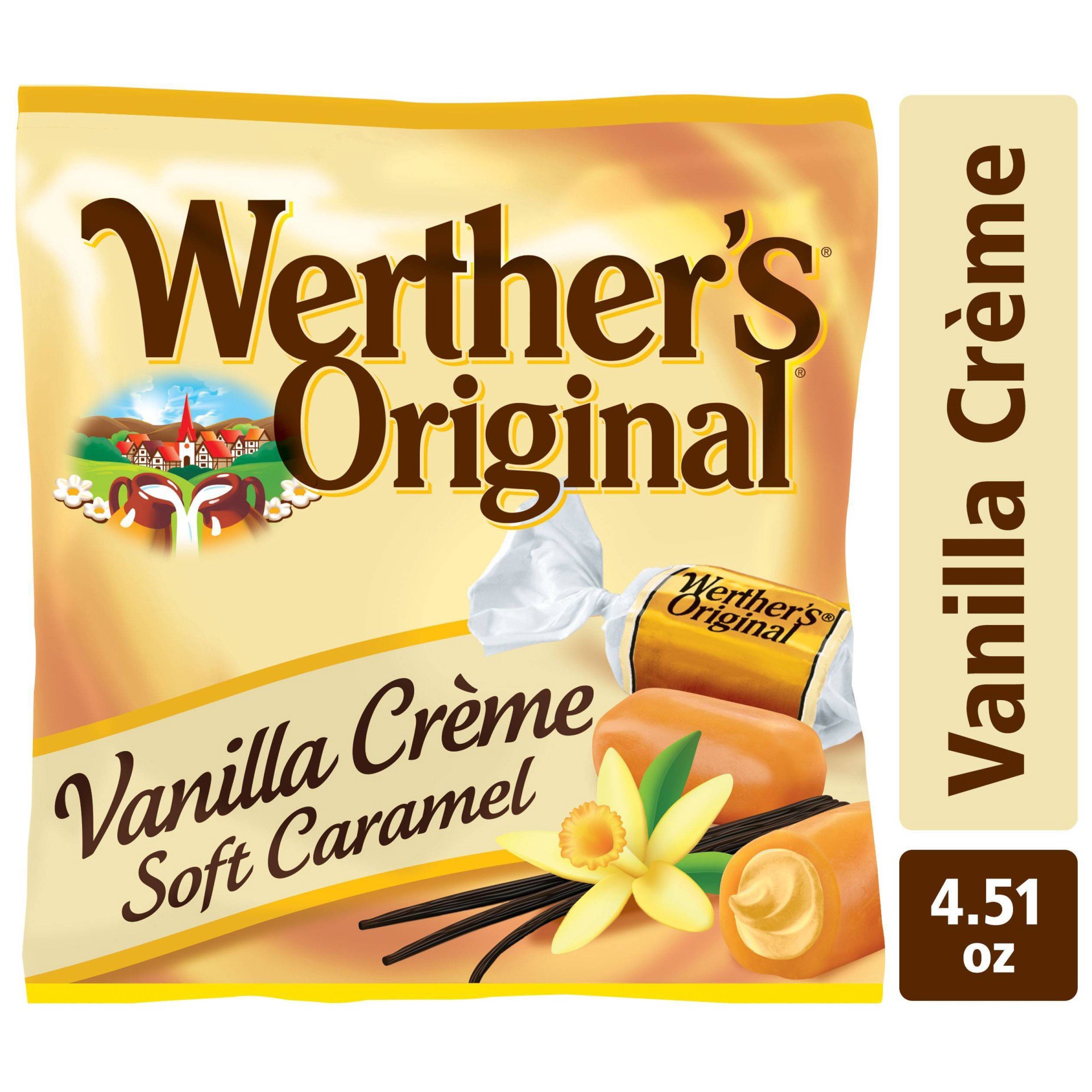 slide 1 of 3, Werther's Original Werthers Original Soft Vanilla Crème Caramel Candy, 4.51 Oz, 1 ct