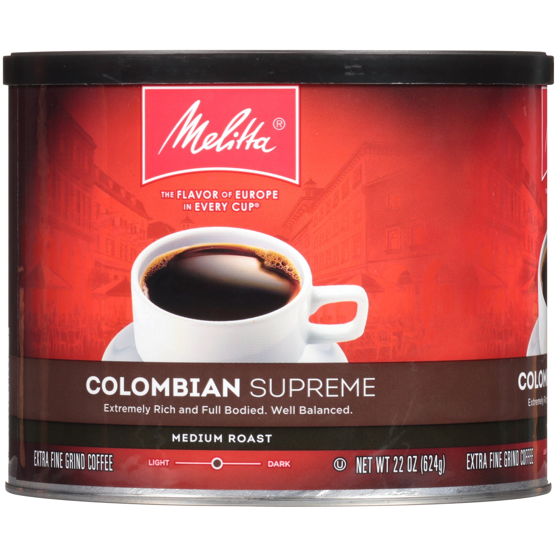 slide 2 of 5, Melitta Colombian Supreme Medium Roast Ground Coffee, 22 oz