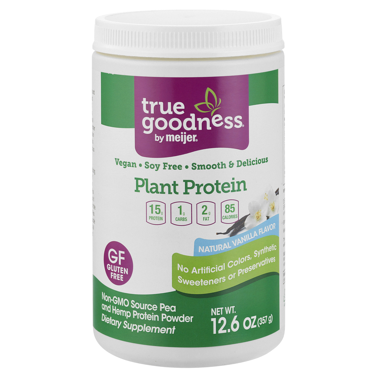 slide 1 of 1, True Goodness Plant Protein Vanilla Powder, 17.6 oz