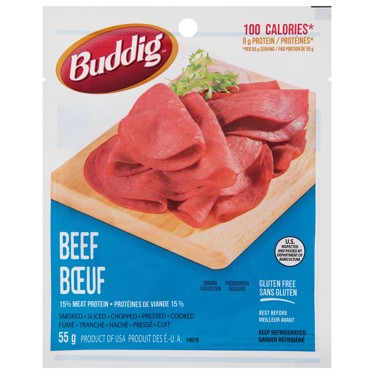 slide 1 of 11, Buddig Beef 55 g, 55 g