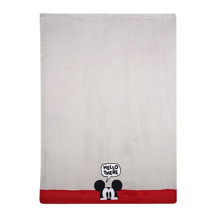 slide 2 of 6, Lambs & Ivy Magical Mickey Mouse Baby Blanket - Grey/Red, 1 ct