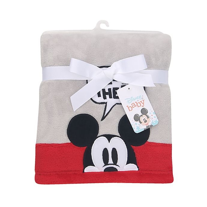 slide 4 of 6, Lambs & Ivy Magical Mickey Mouse Baby Blanket - Grey/Red, 1 ct