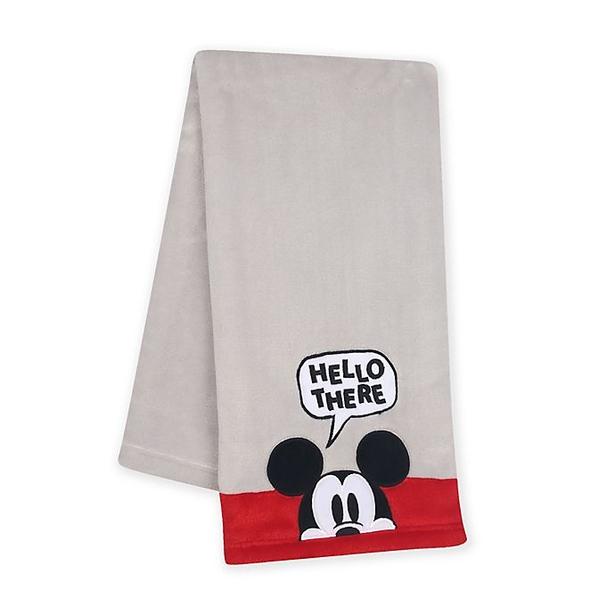 slide 1 of 6, Lambs & Ivy Magical Mickey Mouse Baby Blanket - Grey/Red, 1 ct