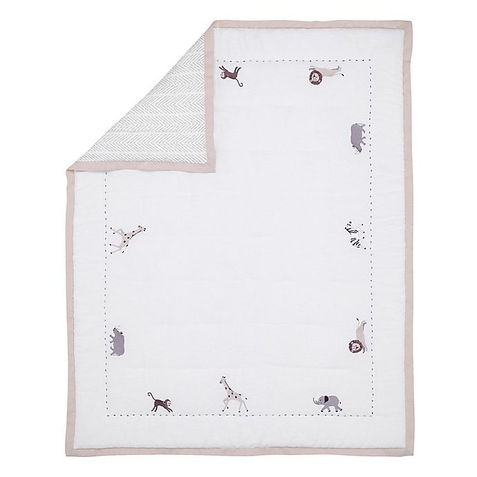 slide 4 of 12, Lambs & Ivy Linen Safari Crib Bedding Set - White, 4 ct