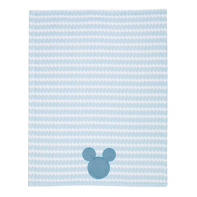 slide 4 of 5, Disney Mickey Mouse Lux Applique Receiving Blanket - Blue, 1 ct