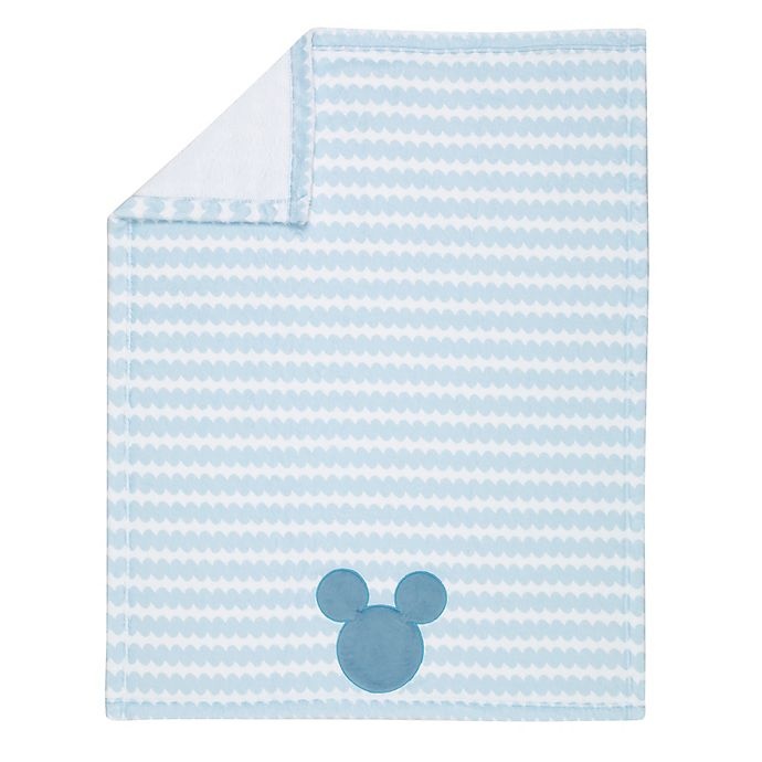 slide 5 of 5, Disney Mickey Mouse Lux Applique Receiving Blanket - Blue, 1 ct