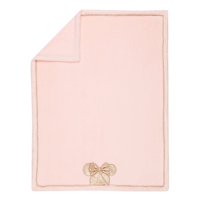 slide 4 of 5, Disney Minnie Mouse Lux Applique Receiving Blanket - Pink, 1 ct