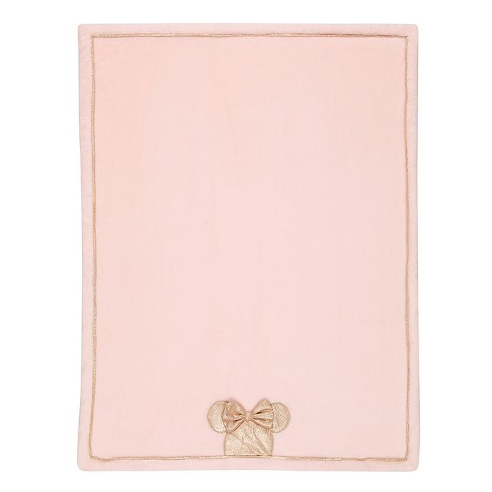 slide 5 of 5, Disney Minnie Mouse Lux Applique Receiving Blanket - Pink, 1 ct