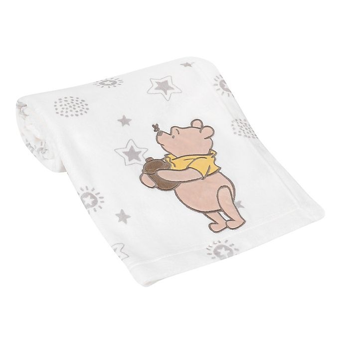 slide 2 of 5, Disney Winnie the Pooh Lux Applique Receiving Blanket - Beige, 1 ct