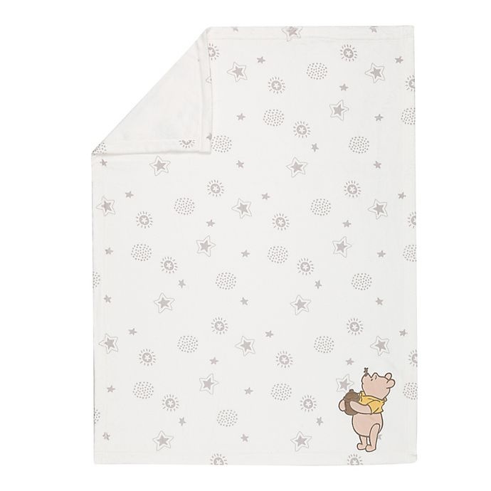 slide 5 of 5, Disney Winnie the Pooh Lux Applique Receiving Blanket - Beige, 1 ct