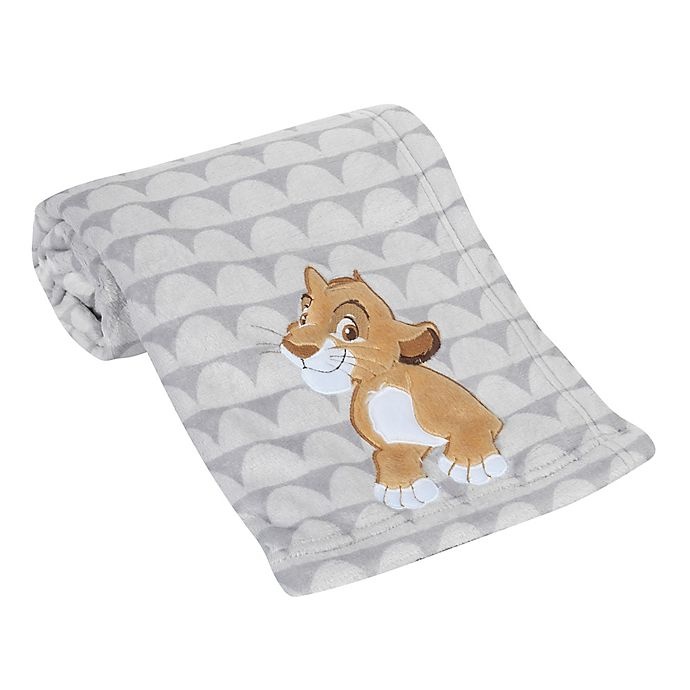 slide 2 of 5, Disney The Lion King Lux Applique Receiving Blanket - Grey, 1 ct