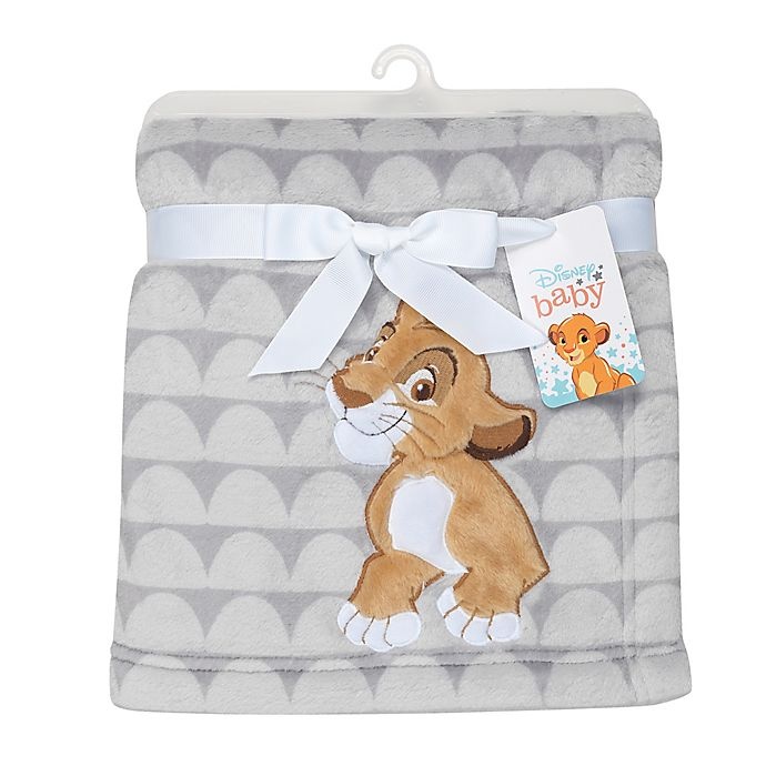 slide 3 of 5, Disney The Lion King Lux Applique Receiving Blanket - Grey, 1 ct