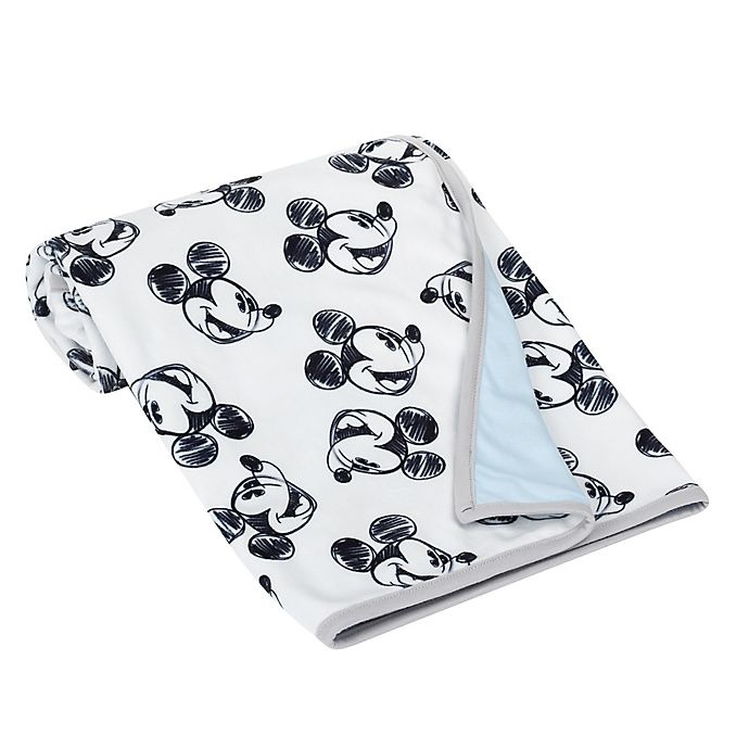 slide 2 of 5, Disney Mickey Mouse Sketch Receiving Blanket - White/Blue, 1 ct