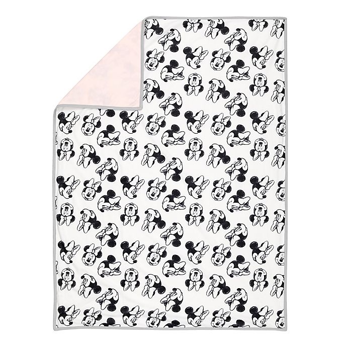 slide 4 of 5, Disney Minnie Mouse Sketch Receiving Blanket - White/Pink, 1 ct