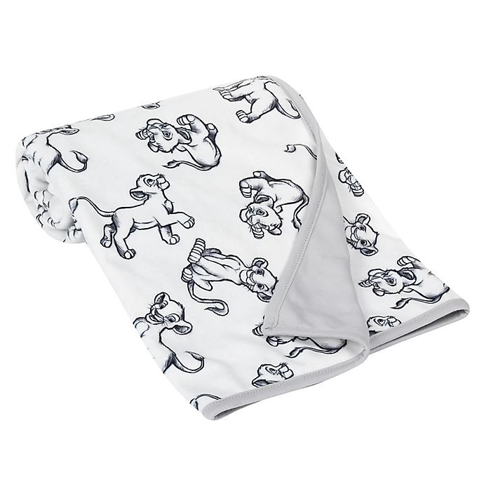 slide 2 of 5, Disney The Lion King Sketch Receiving Blanket - White/Grey, 1 ct