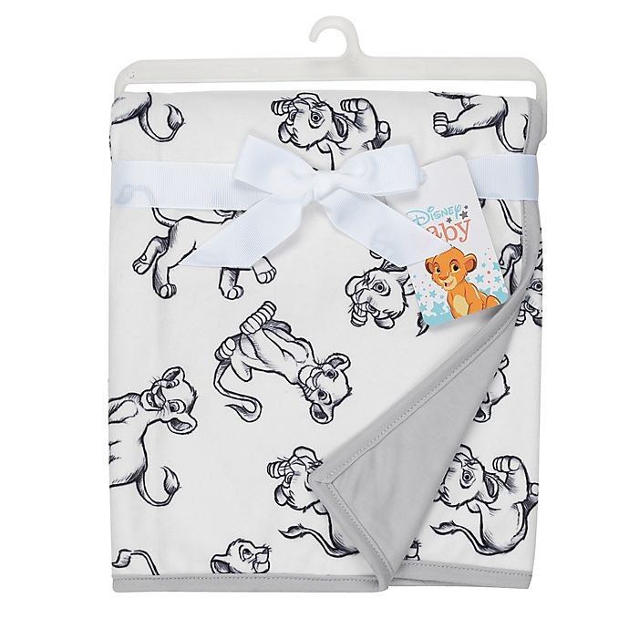 slide 3 of 5, Disney The Lion King Sketch Receiving Blanket - White/Grey, 1 ct