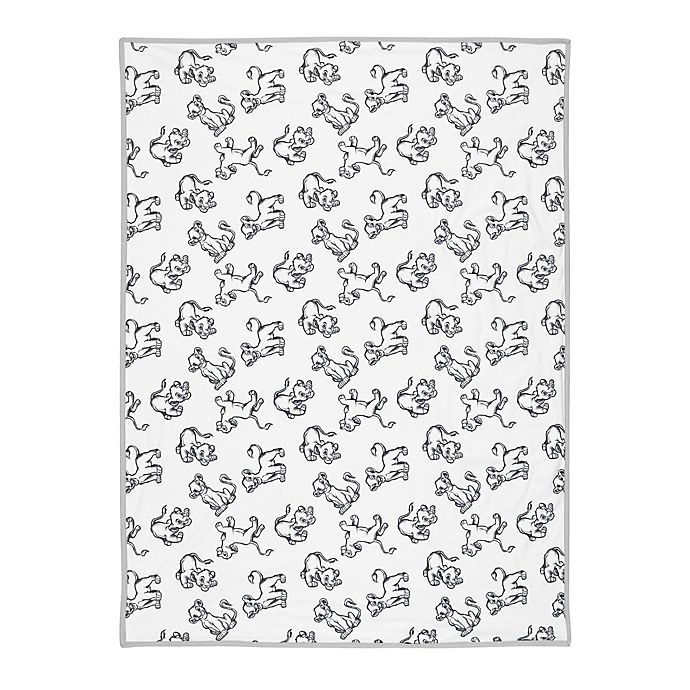 slide 4 of 5, Disney The Lion King Sketch Receiving Blanket - White/Grey, 1 ct