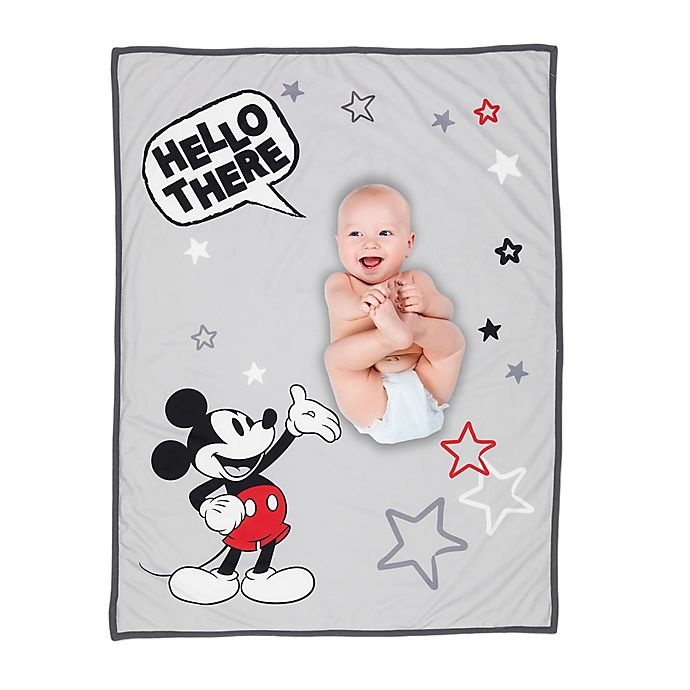 slide 6 of 6, Disney Mickey Mouse Photo Op Receiving Blanket - White, 1 ct