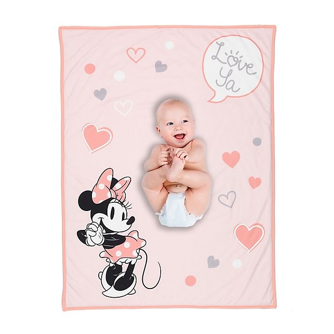 slide 6 of 6, Disney Minnie Mouse Photo Op Receiving Blanket - Pink, 1 ct