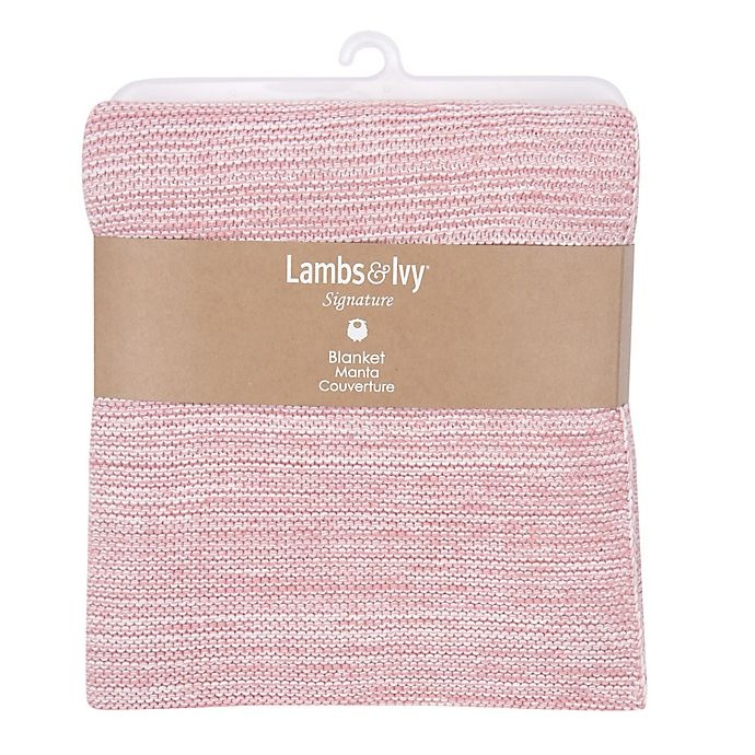 slide 5 of 5, Lambs & Ivy Signature Textured Knitted Baby Blanket - Pink, 1 ct