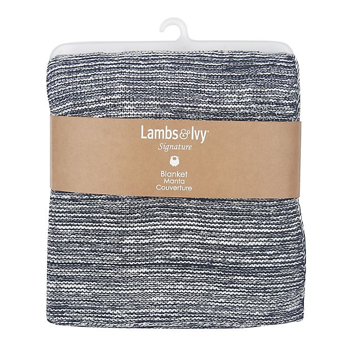 slide 5 of 5, Lambs & Ivy Signature Textured Knitted Baby Blanket - Blue, 1 ct