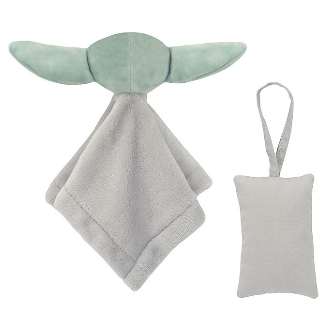 slide 2 of 6, Lambs & Ivy Star Wars Baby Yoda Lovey Plush Security Blanket & Door Pillow Set, 1 ct