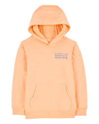 Carter's Kid Wave Knit Hoodie - Orange Orange 12