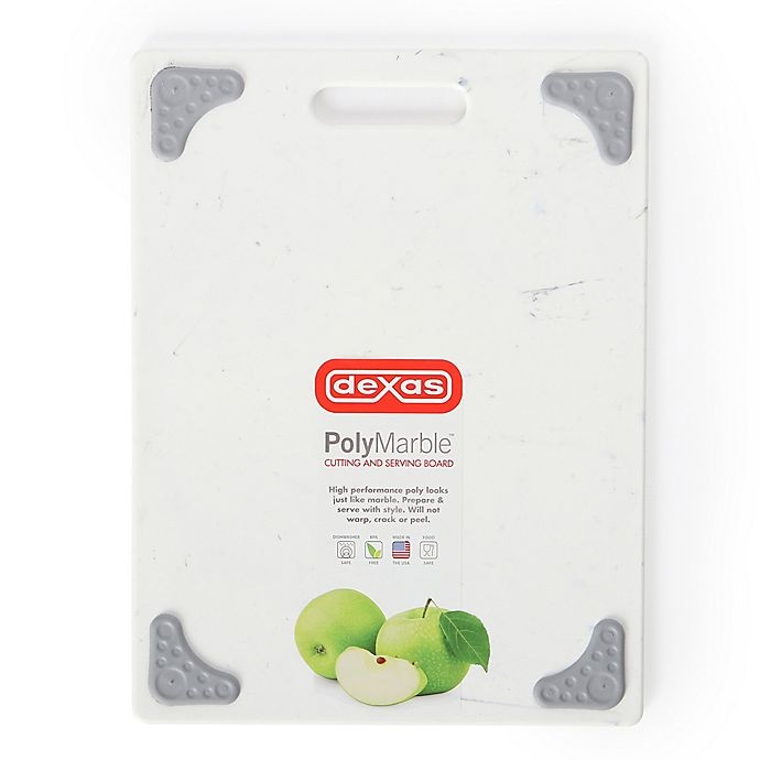 slide 7 of 7, Dexas PolyMarble Cutting and Serving Board - White Marble, 11 in x 14.5 in