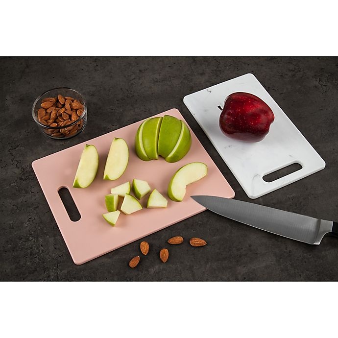 slide 4 of 4, Dexas Poly Cutting Board Set - Blush/Marble, 2 ct