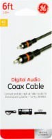 slide 1 of 1, Ge Digital Audio Coax Cable - Black/Orange - 6 Foot, 1 ct
