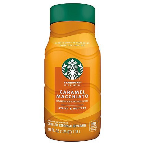 slide 1 of 1, Starbucks Caramel Macchiato Flavored Iced Espresso Beverage Bottle - 40 Fl. Oz., 40 fl oz
