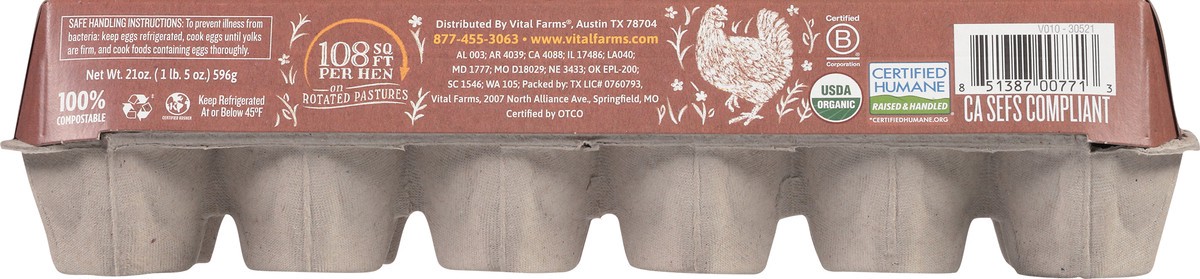 slide 4 of 12, Vital Farms Pasture Raised Organic Medium Grade A Eggs, 12 ct