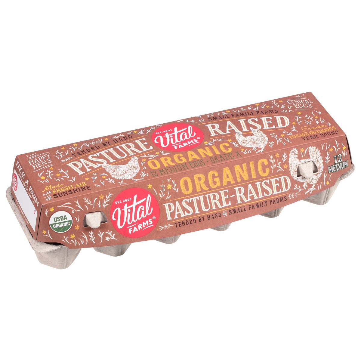 slide 6 of 12, Vital Farms Pasture Raised Organic Medium Grade A Eggs, 12 ct