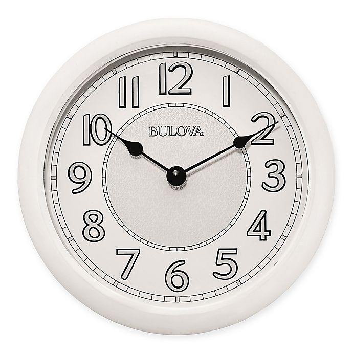 slide 1 of 3, Bulova Quartz Analog with Bluetooth Technology Wall Clock - White, 8 in