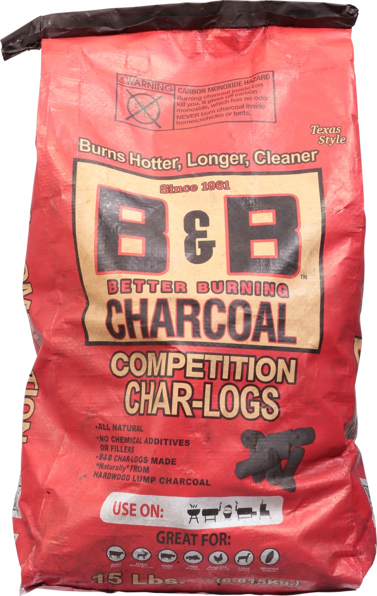 slide 5 of 10, B & B Texas Style Charcoal 15 lb, 15 lb