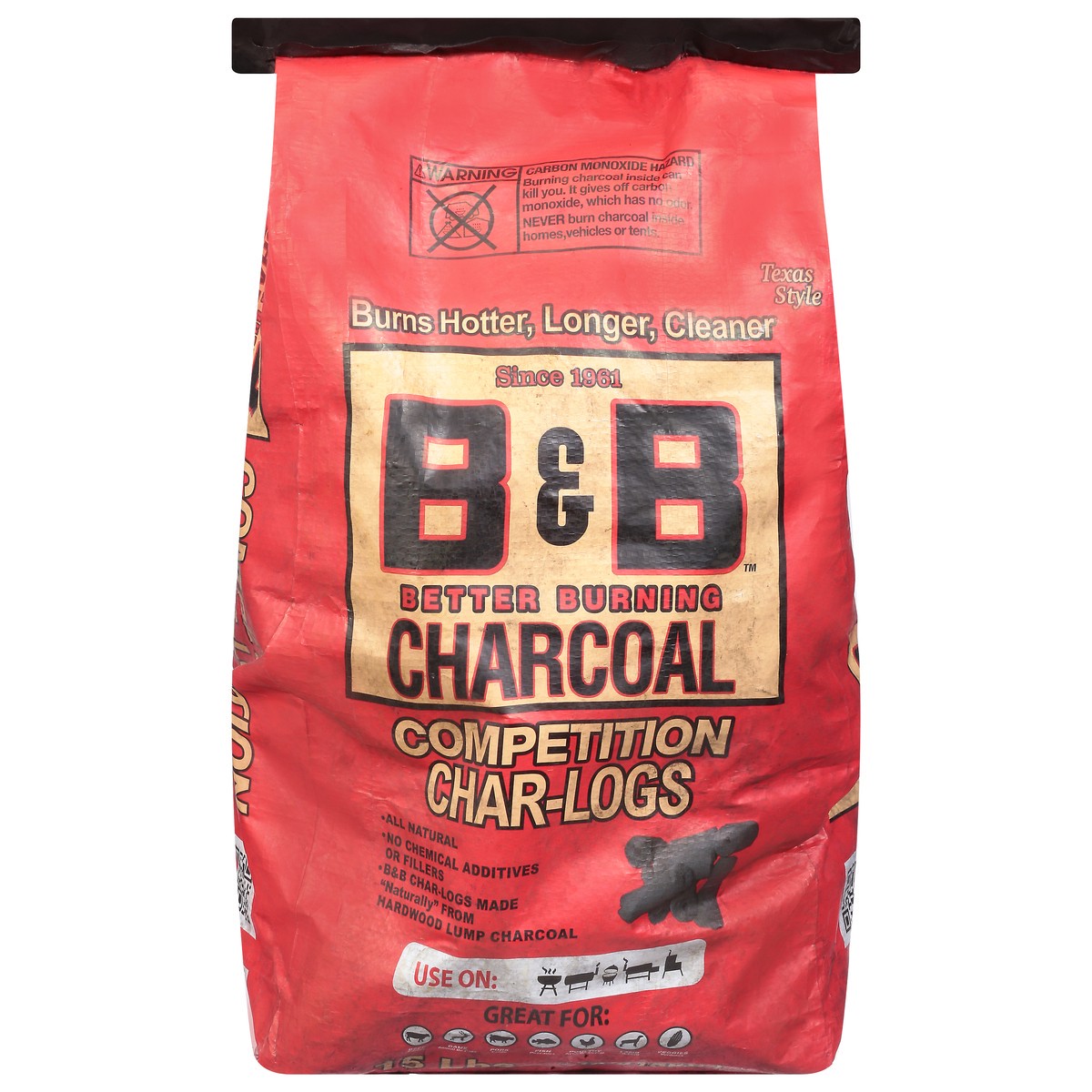 slide 1 of 10, B & B Texas Style Charcoal 15 lb, 15 lb