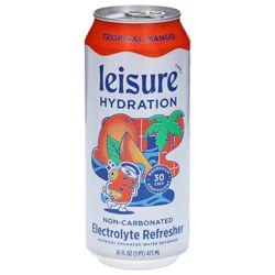 Leisure Hydration Non-Carbonated Tropical Mango Electrolyte Refresher 16 fl oz