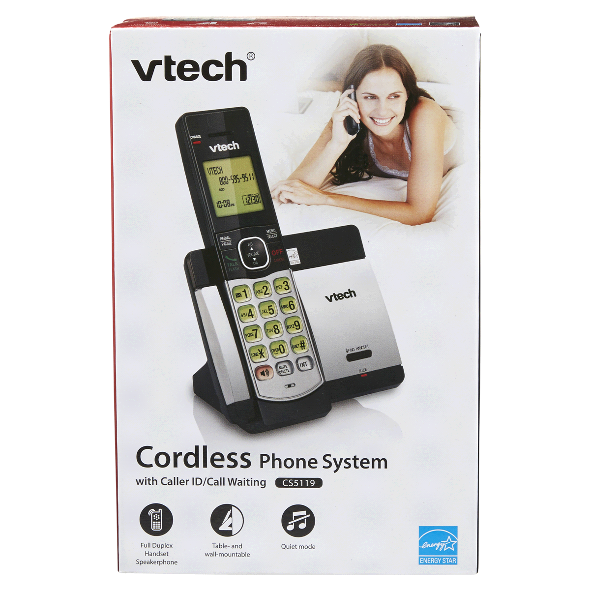 slide 1 of 1, VTech CS5119 DECT 6.0 Expandable Cordless Phone With Caller ID & Call Waiting, 1 Handset - Silver (CS6519), 1 ct