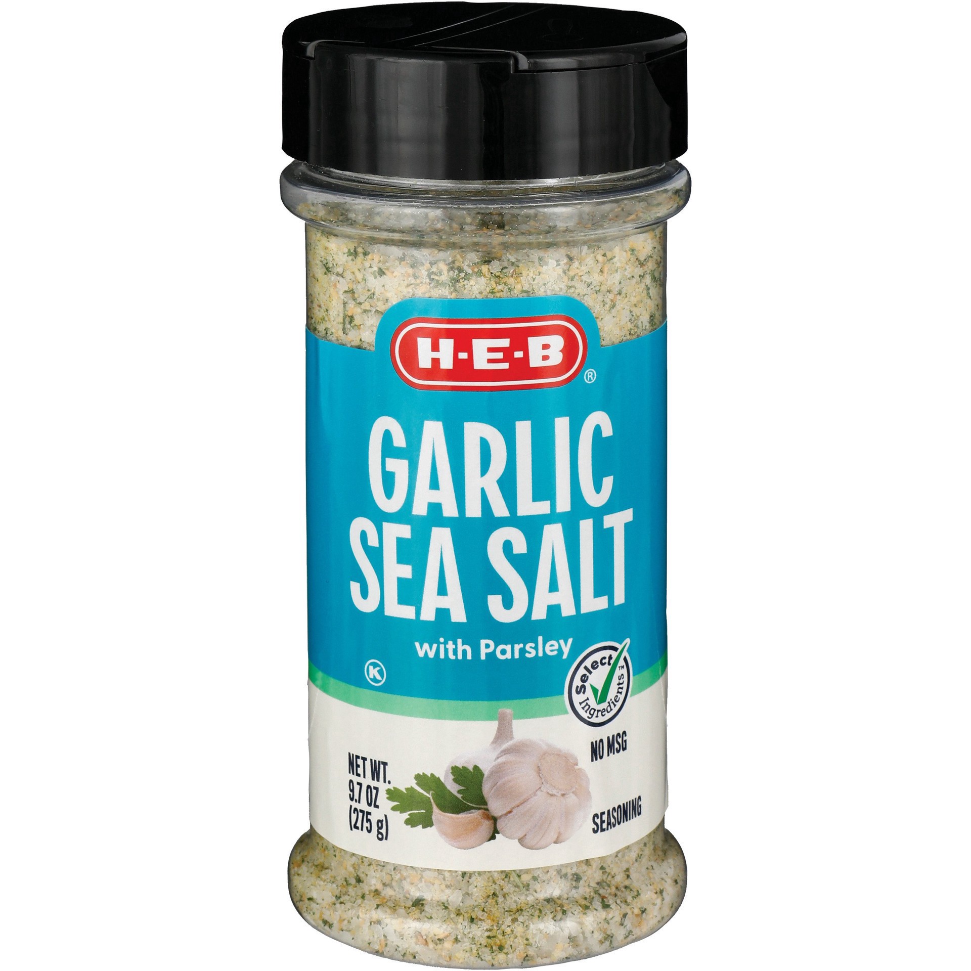 slide 1 of 1, H-E-B Garlic, Sea Salt & Parsley Seasoning Blend, 9.7 oz