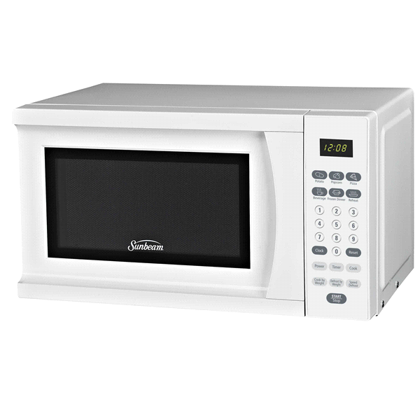 slide 1 of 1, Sunbeam 0.7-Cubic Feet Microwave Oven, White, 1 ct