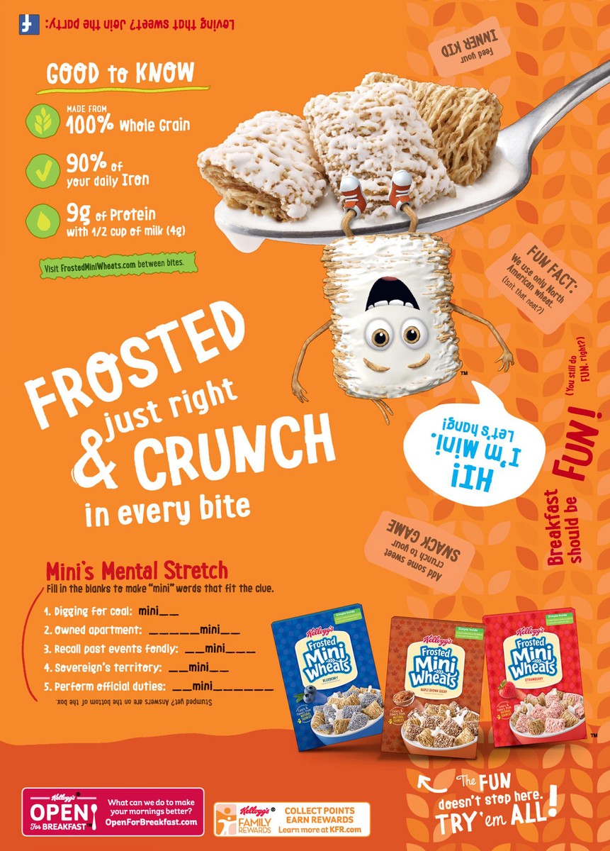 slide 9 of 10, Frosted Mini-Wheats Kelloggs Bite Size Frosted Mini Wheats Cereal, 18 oz