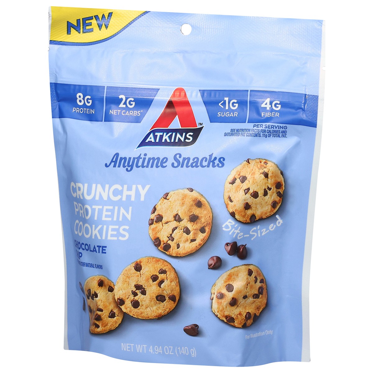 slide 6 of 13, Atkins Protein Cookies, Chocolate Chip, Crunchy, 4.94 oz